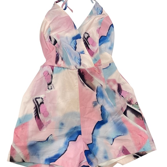 Colorful Halter Neck Romper - Picture 1 of 5